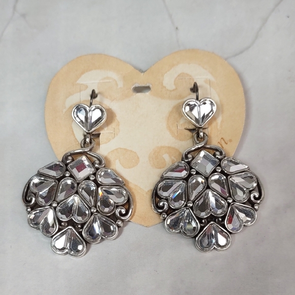 Brighton "Maharani" Crystal Hearts Earrings - Picture 1 of 7